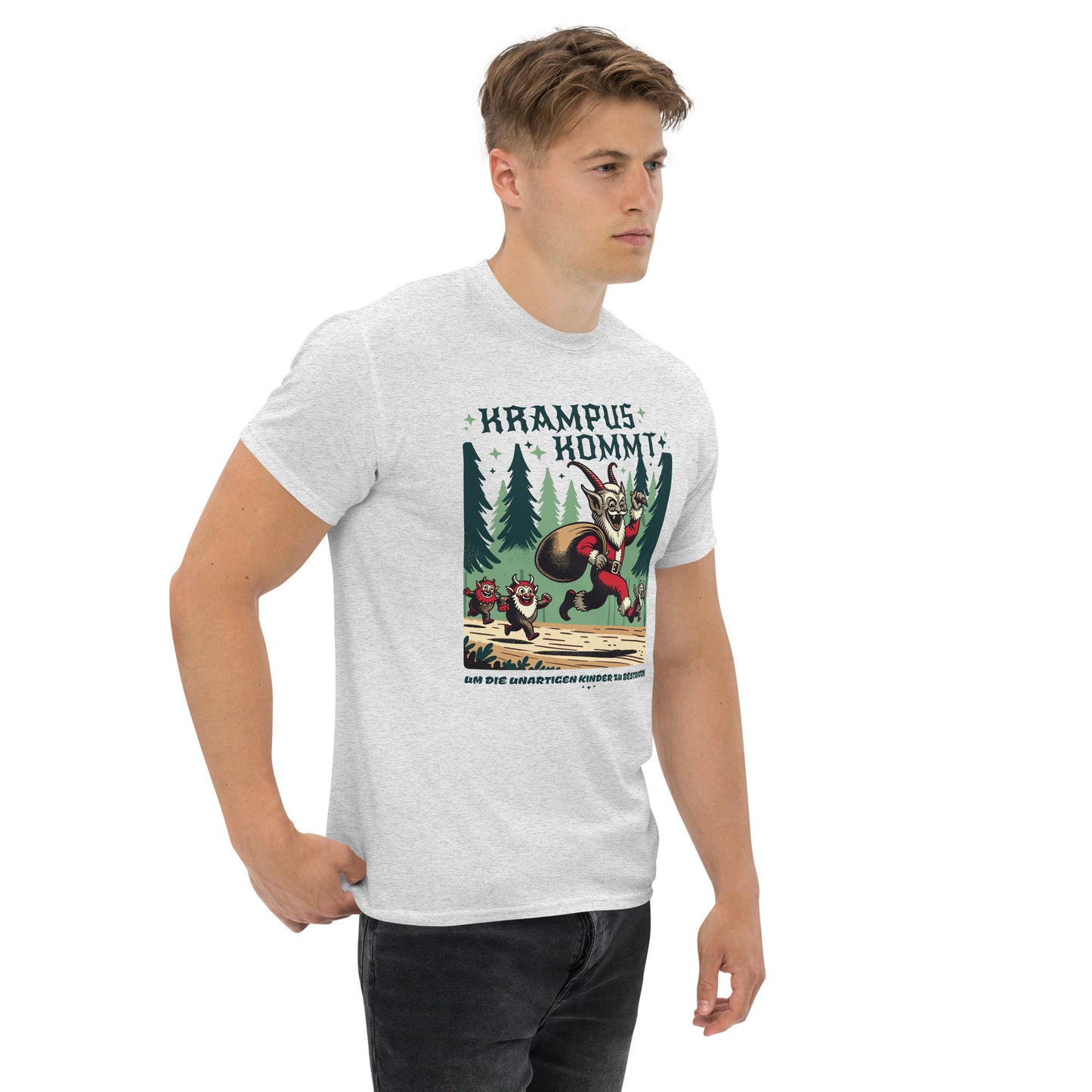 Krampus Comes Retro Comic  T-Shirt