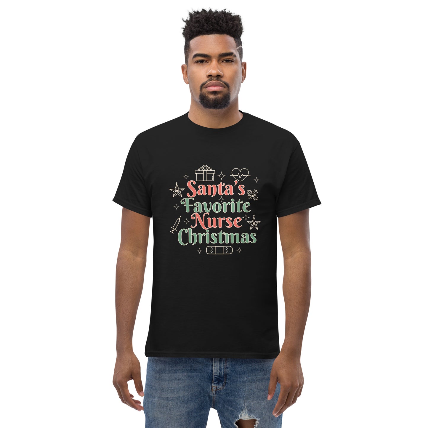 Christmas Nurse Lettering  T-Shirt