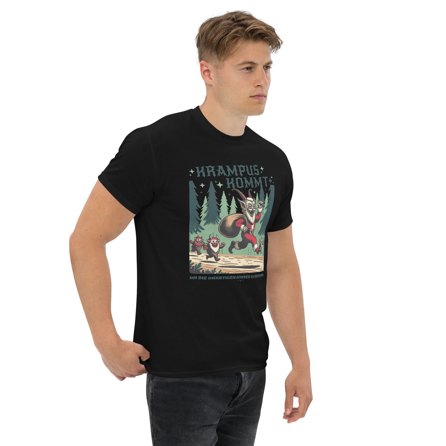 Krampus Comes Retro Comic  T-Shirt