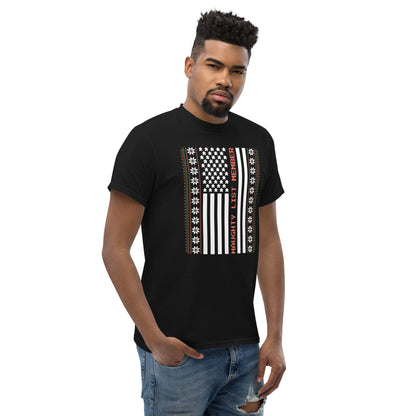 Naughty Christmas Usa Flag  T-Shirt