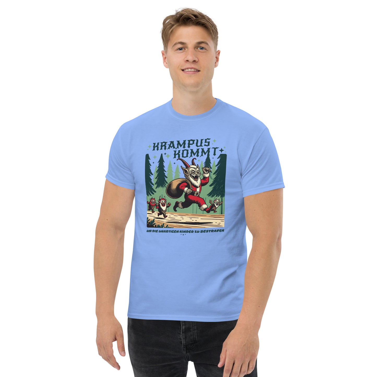 Krampus Comes Retro Comic  T-Shirt