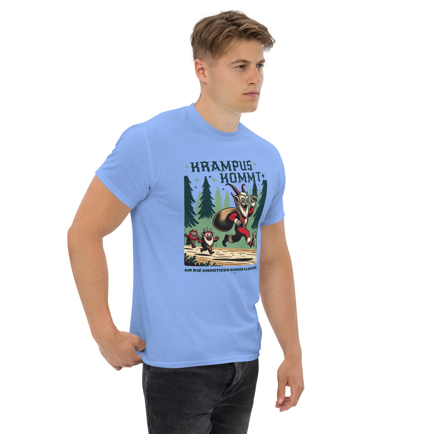 Krampus Comes Retro Comic  T-Shirt