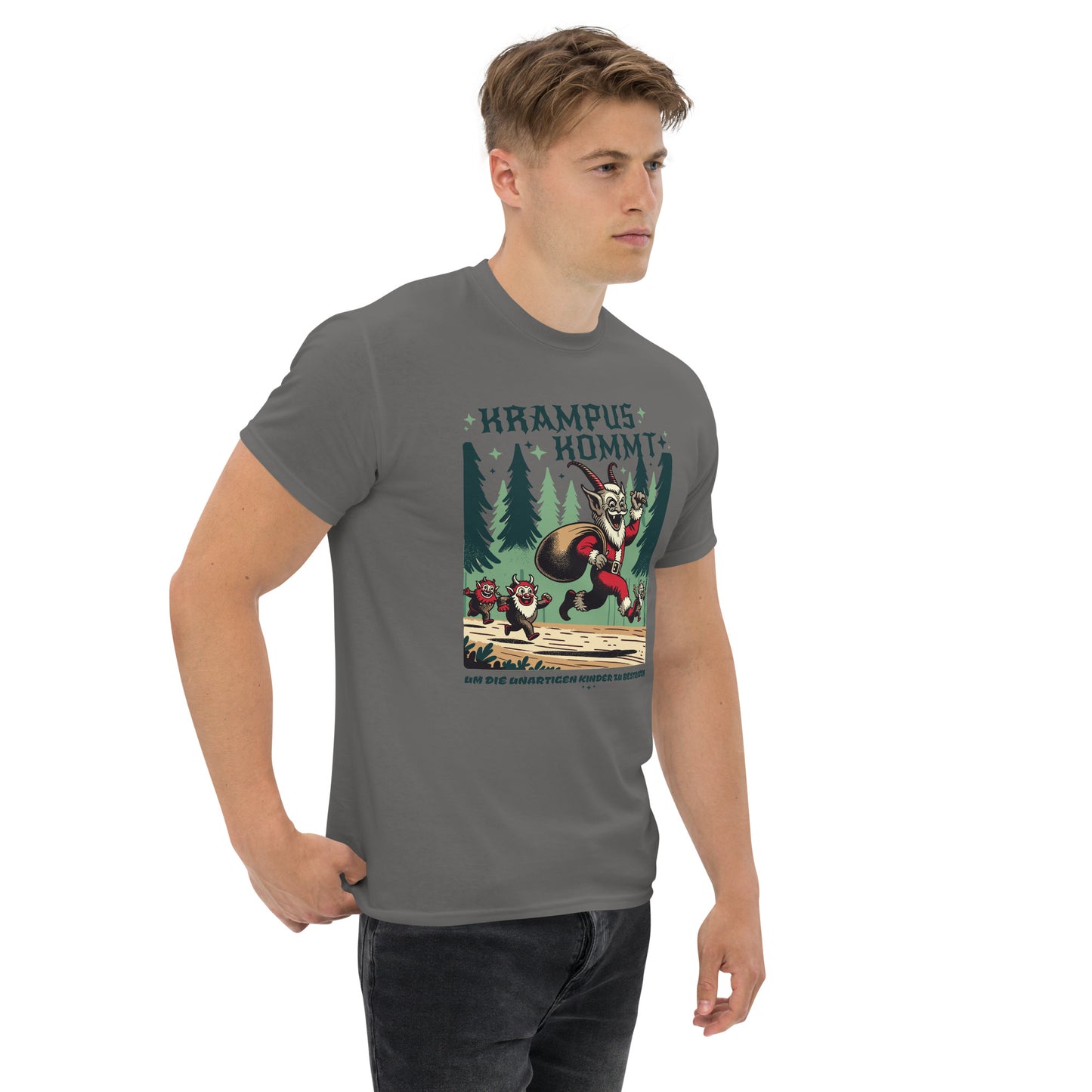 Krampus Comes Retro Comic  T-Shirt