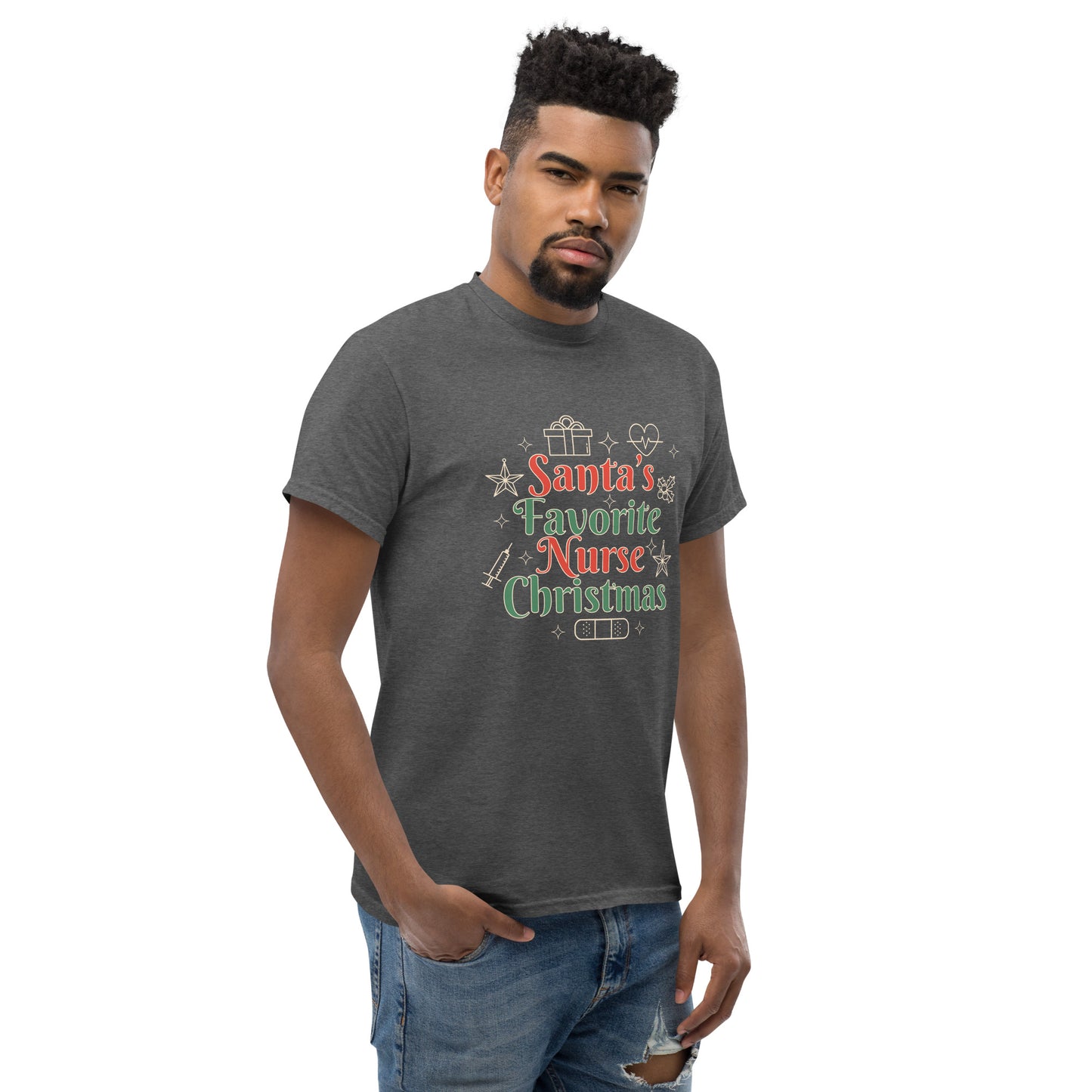 Christmas Nurse Lettering  T-Shirt