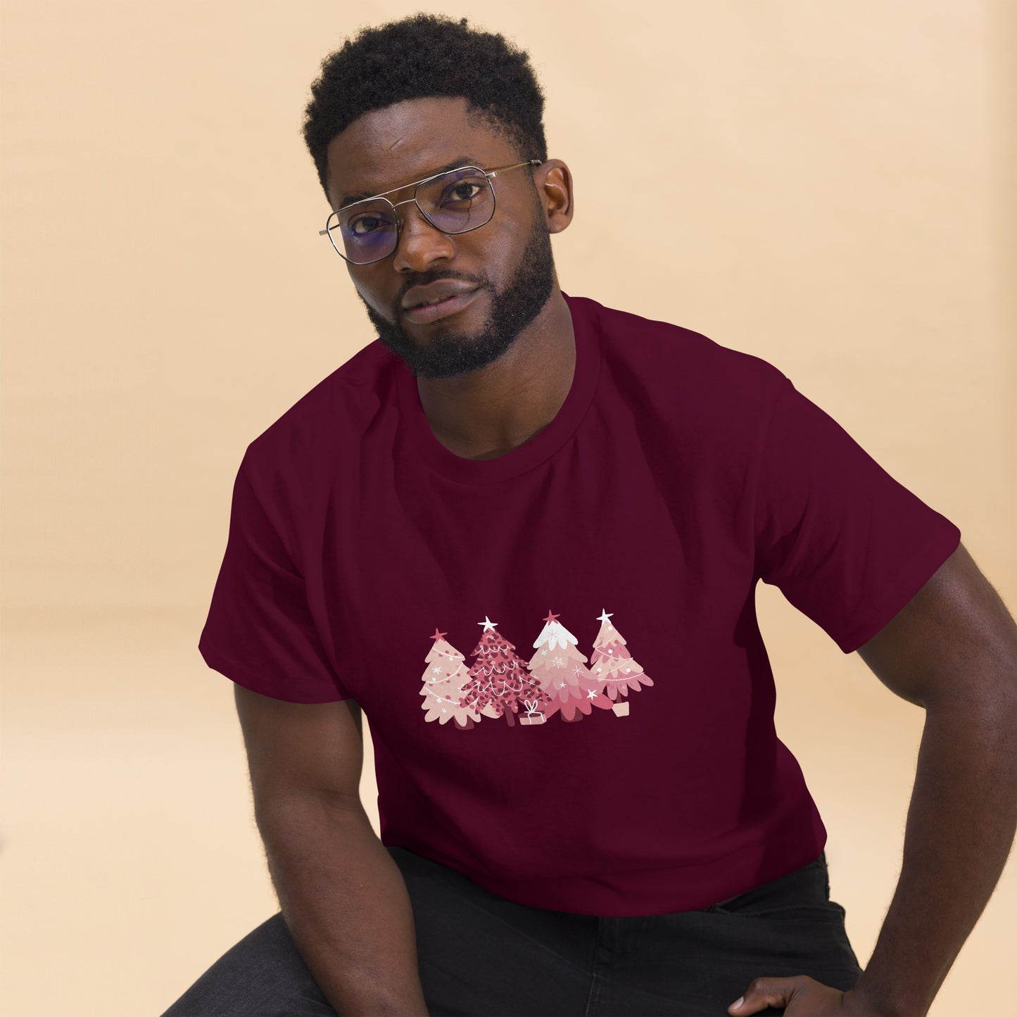 Pink Christmas Tree Holiday  T-Shirt