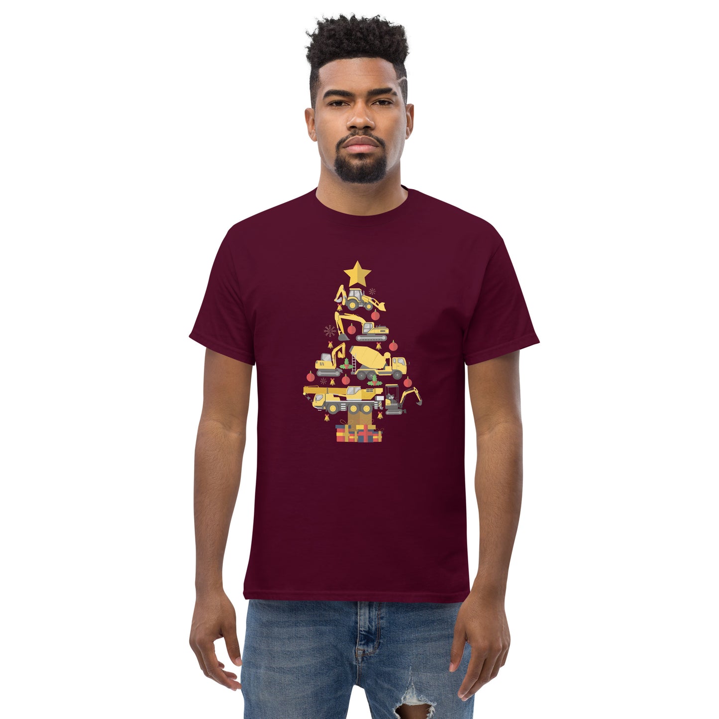 Construction Machine Christmas Tree  T-Shirt