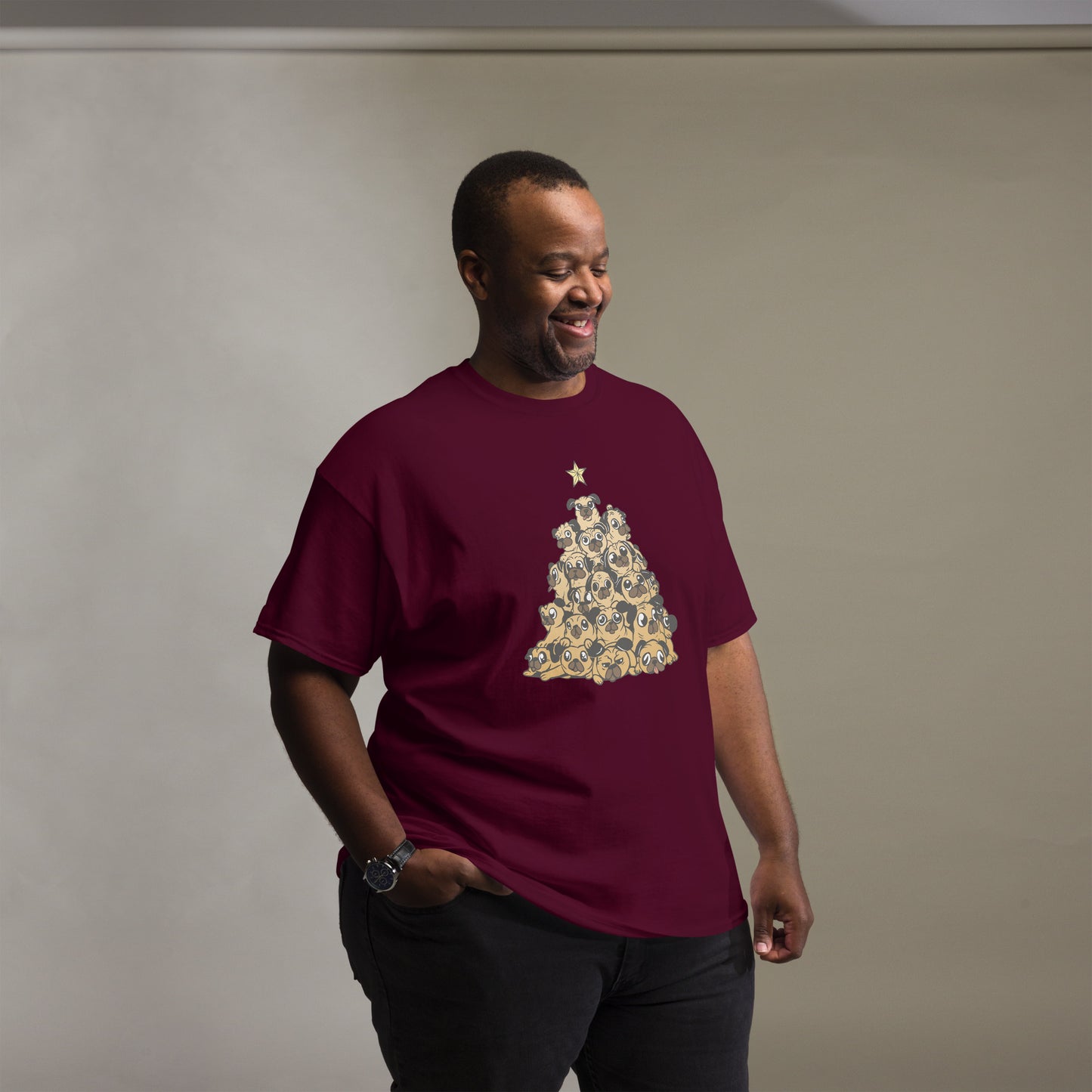 Pug Dogs Christmas Tree  T-Shirt