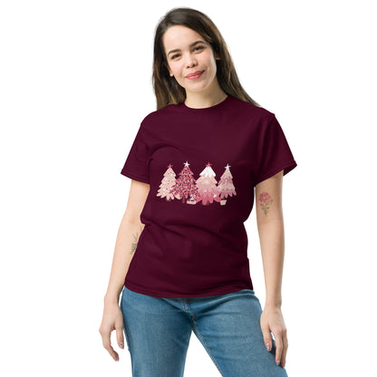 Pink Christmas Tree Holiday  T-Shirt