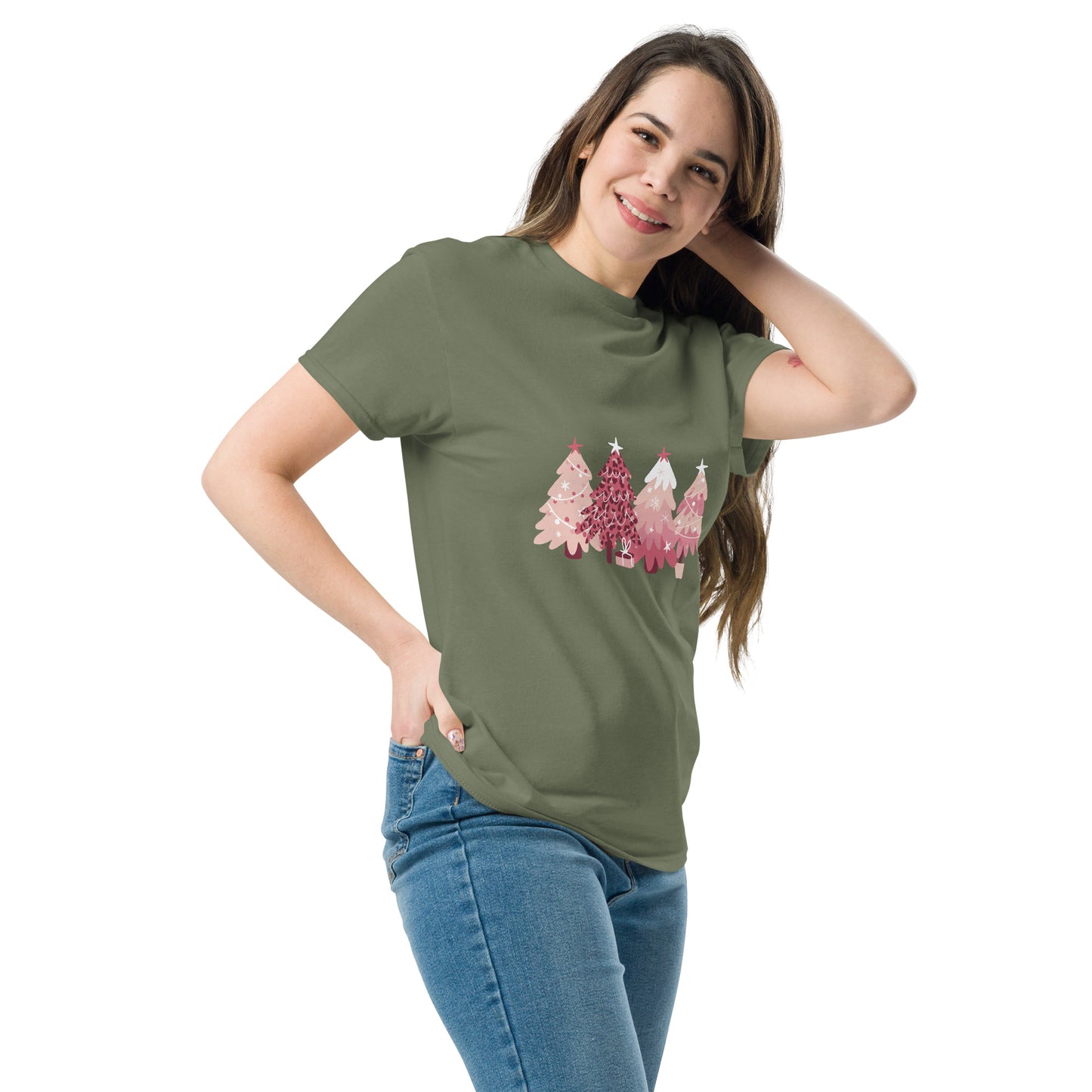 Pink Christmas Tree Holiday  T-Shirt