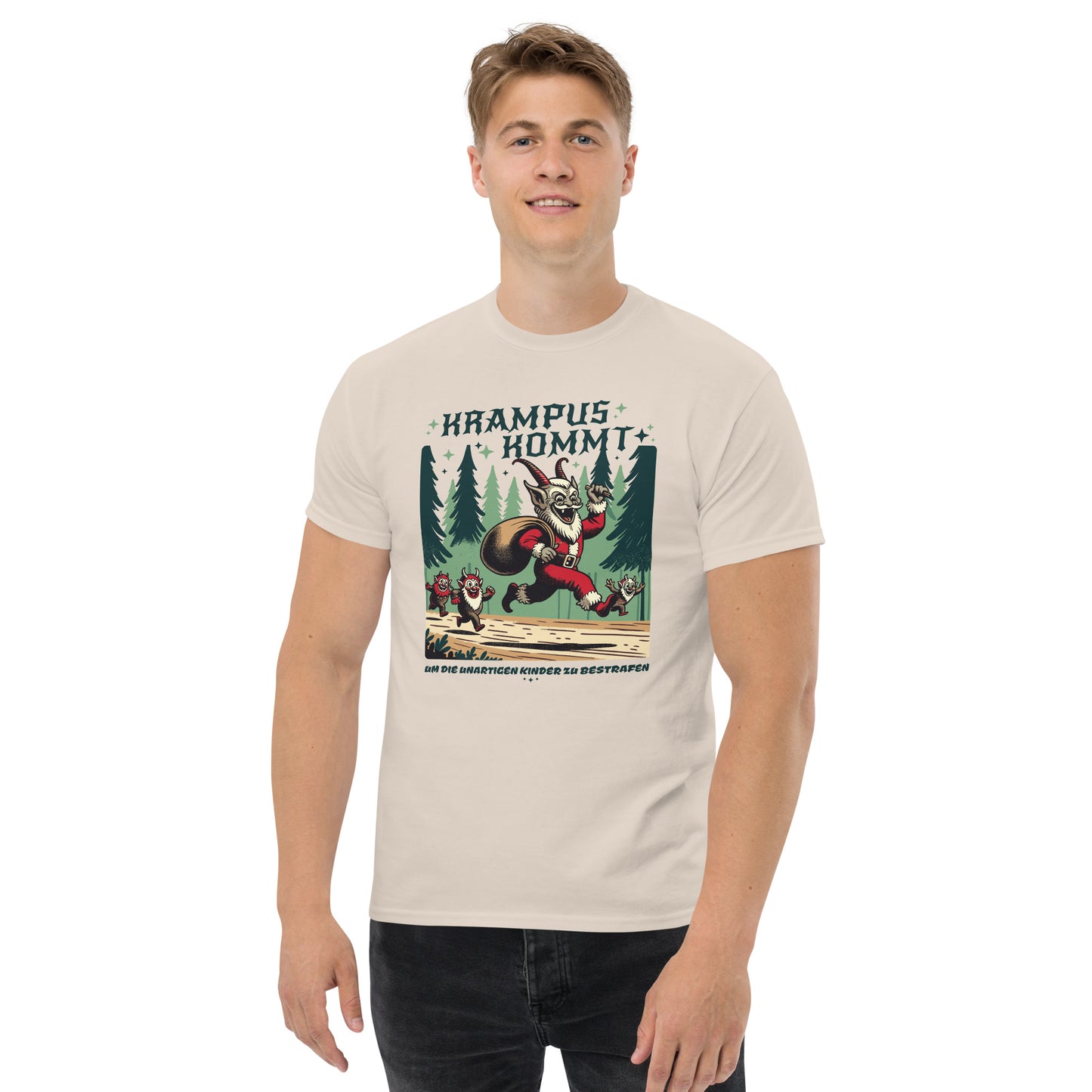 Krampus Comes Retro Comic  T-Shirt