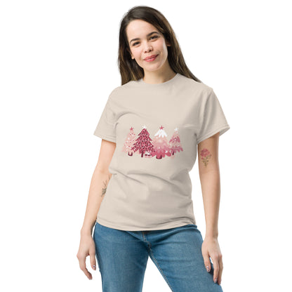 Pink Christmas Tree Holiday  T-Shirt