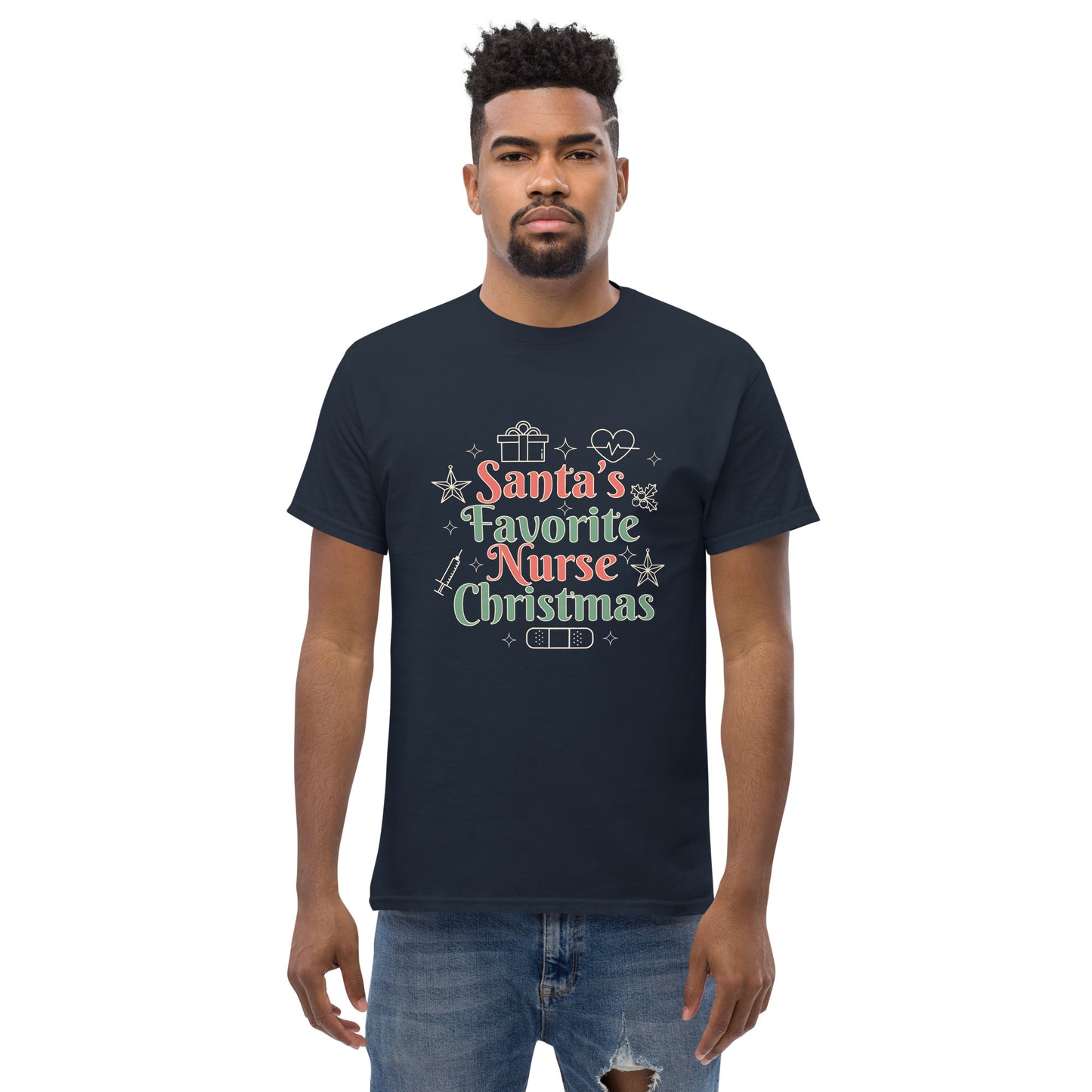 Christmas Nurse Lettering  T-Shirt