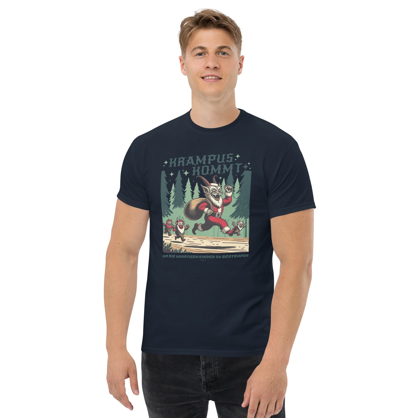 Krampus Comes Retro Comic  T-Shirt