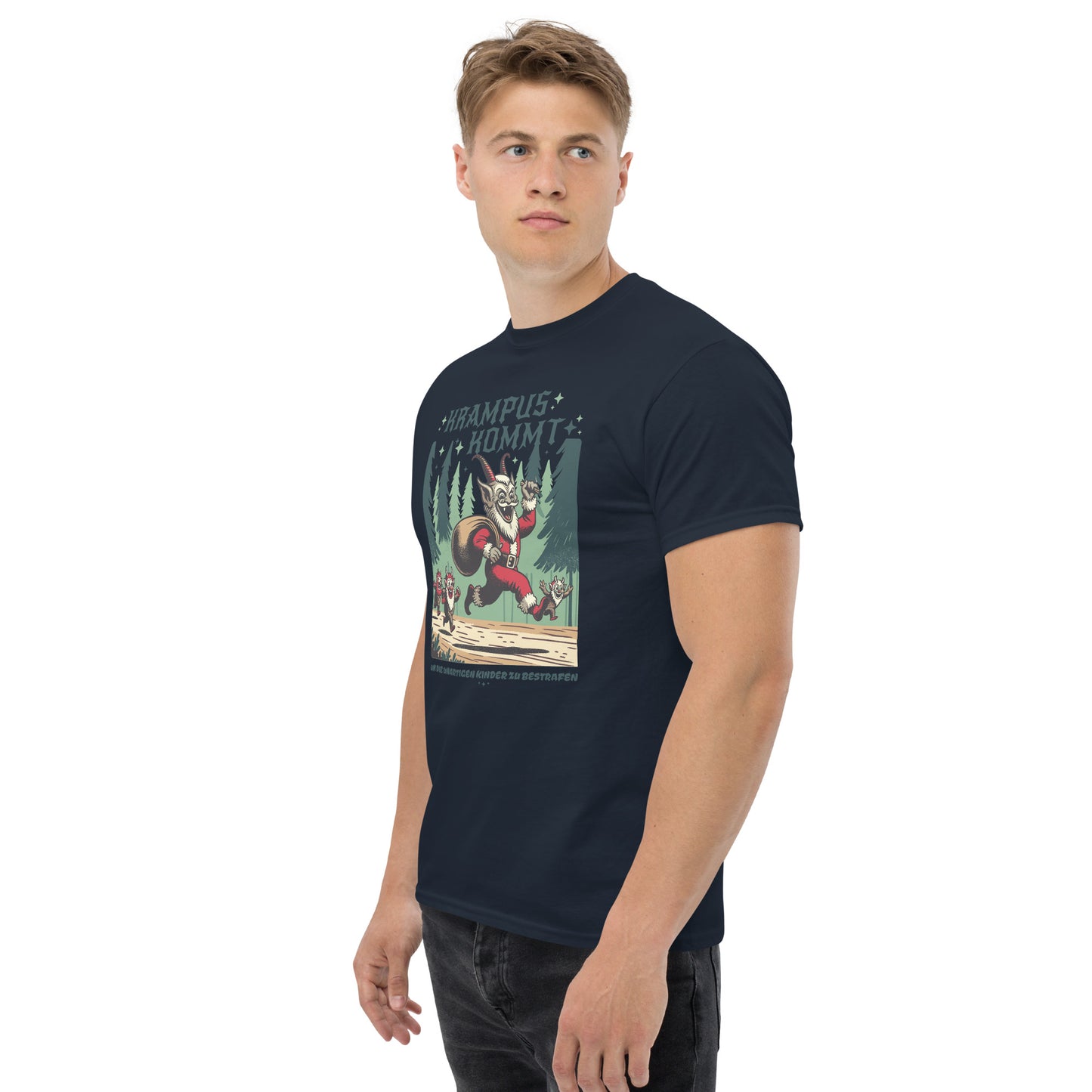 Krampus Comes Retro Comic  T-Shirt