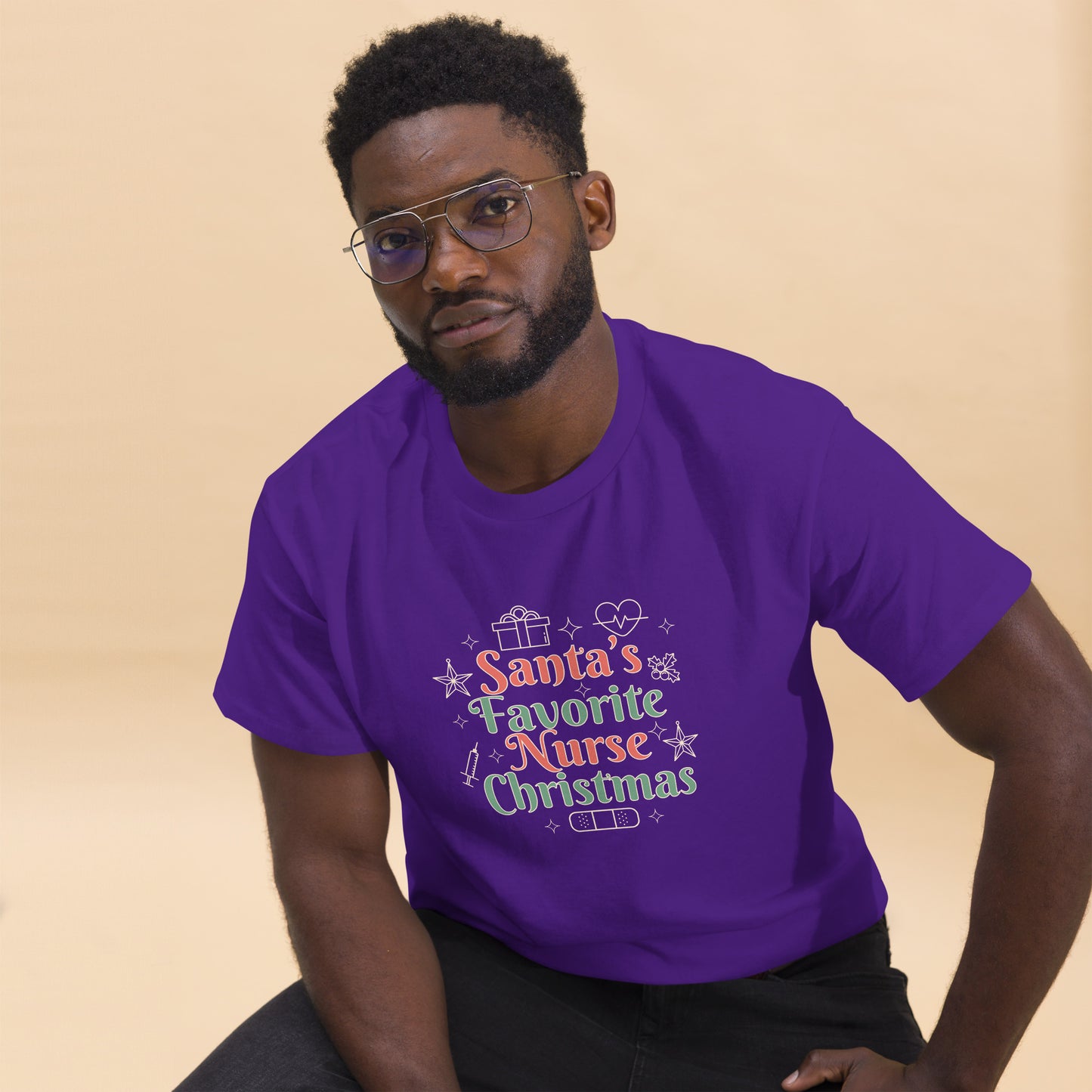 Christmas Nurse Lettering  T-Shirt