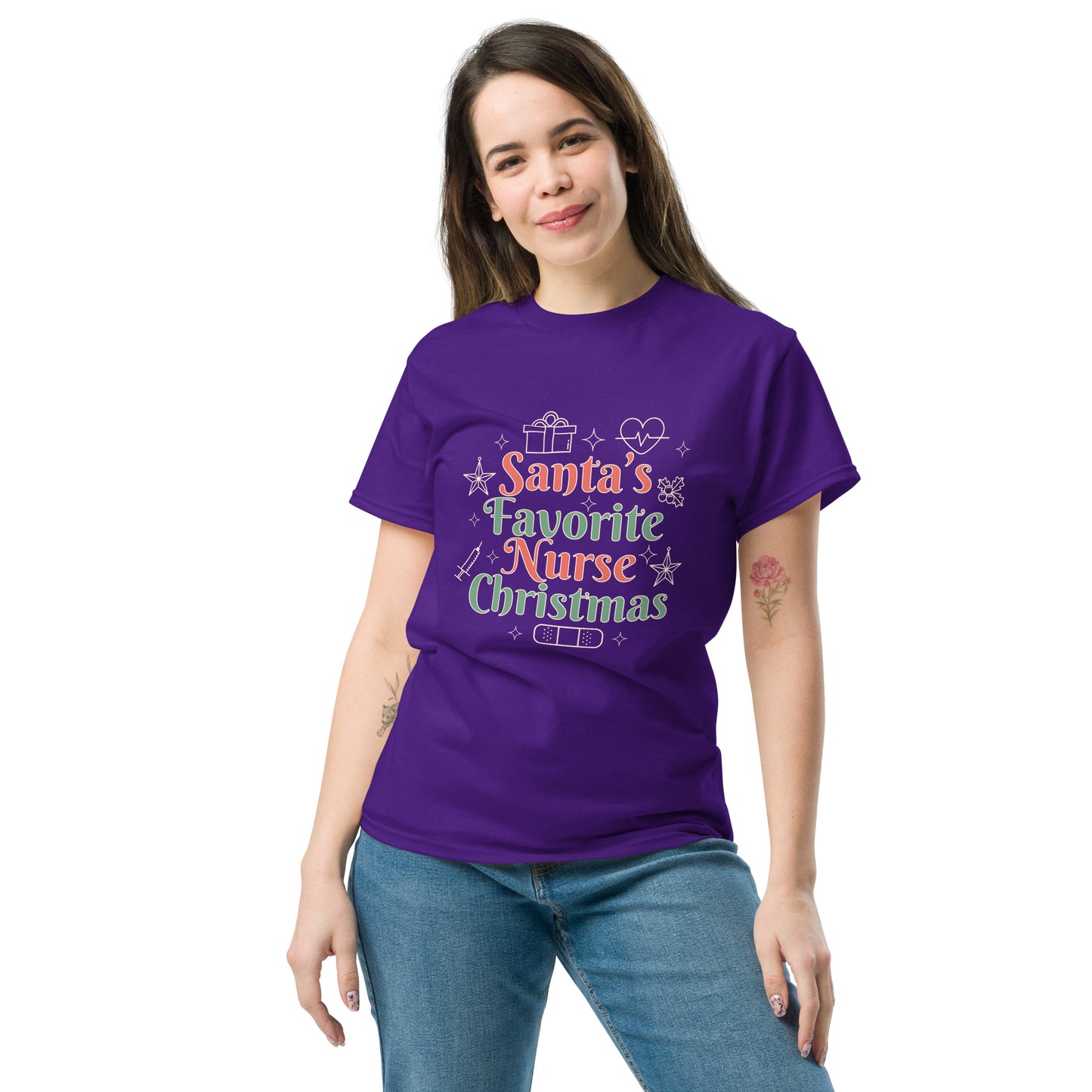 Christmas Nurse Lettering  T-Shirt