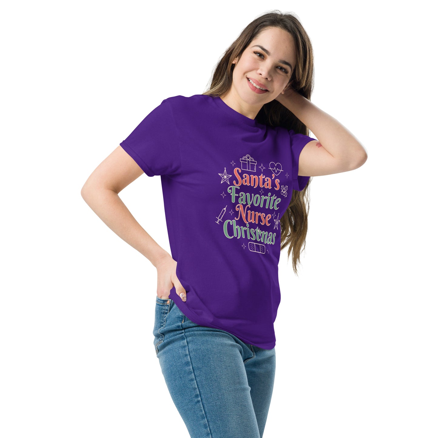 Christmas Nurse Lettering  T-Shirt