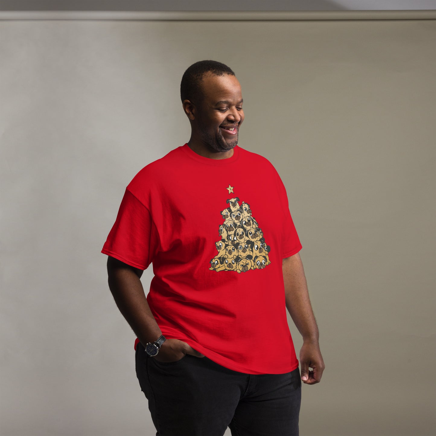 Pug Dogs Christmas Tree  T-Shirt