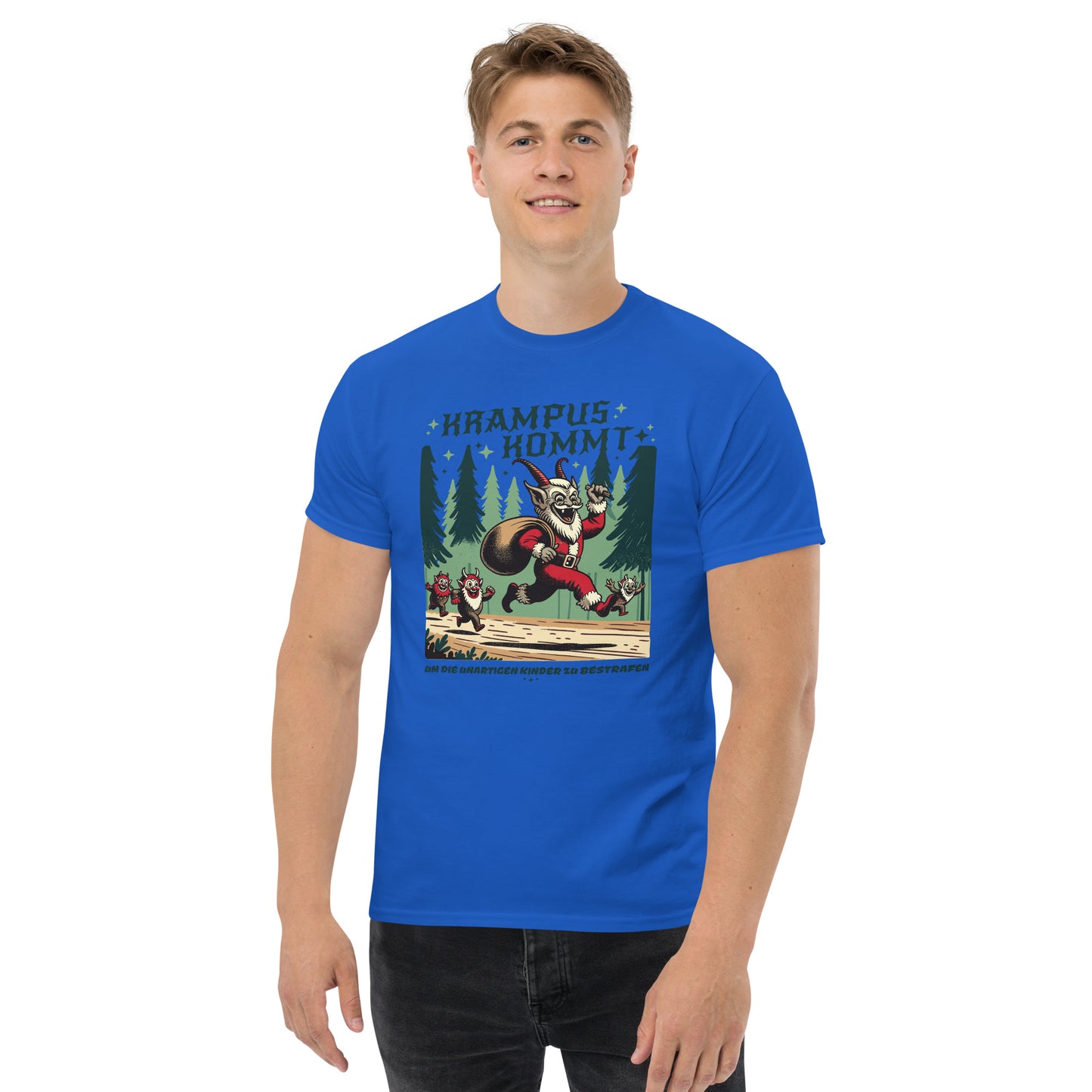 Krampus Comes Retro Comic  T-Shirt