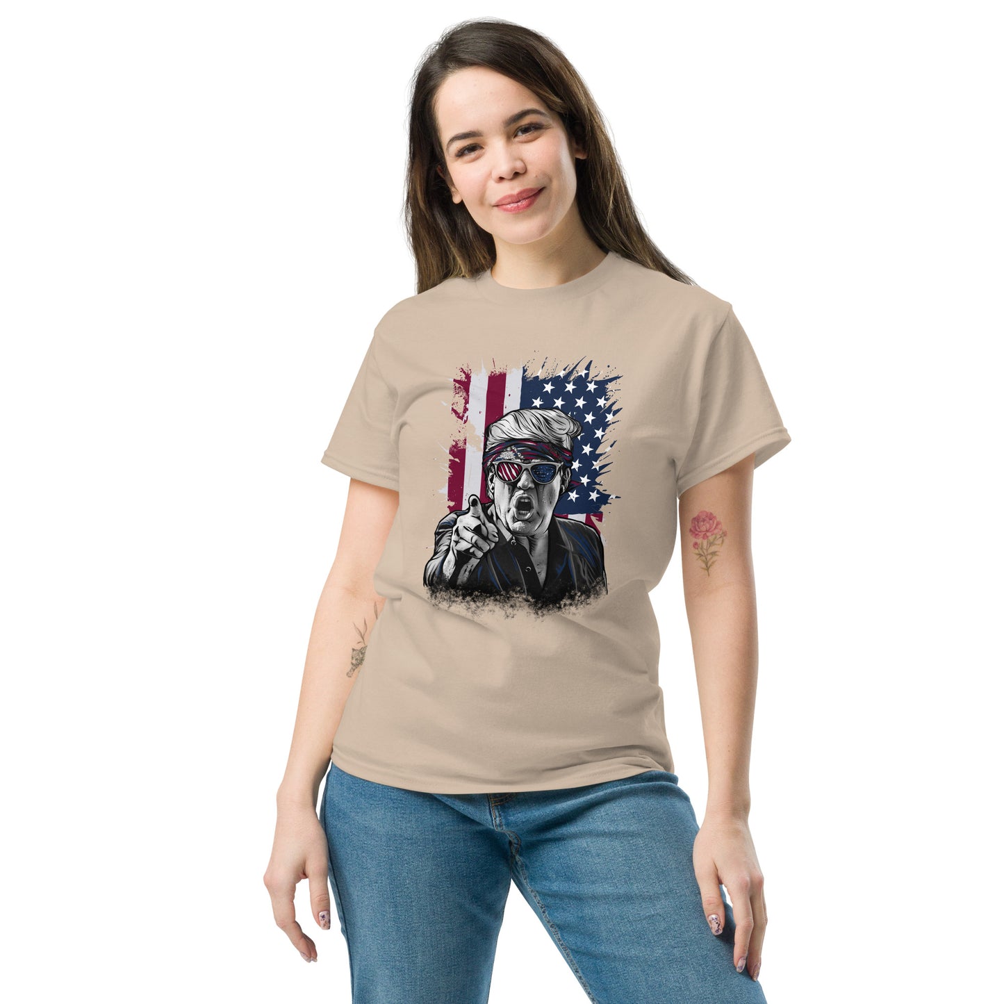 Political Figure And Flag T-Shirt