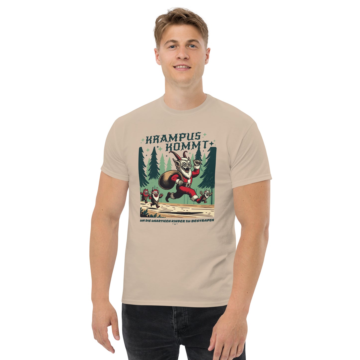 Krampus Comes Retro Comic  T-Shirt